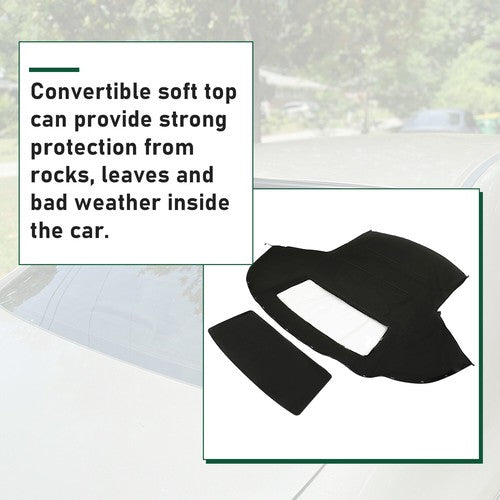 DURAFORCE For Chevrolet Camaro 94-02 Convertible Soft Top Plastic Window Black Sailcloth