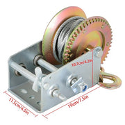 DURAFORCE New 3500 lbs Hand Winch With Cable For Trailer Winch Durable Hand Crank Winch