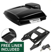 DURAFORCE Razor Pack Trunk Backrest Rack For Harley Touring Road King Street Glide 14-26