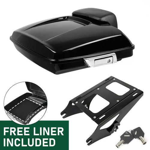 DURAFORCE Razor Pack Trunk Backrest Rack For Harley Touring Road King Street Glide 14-26