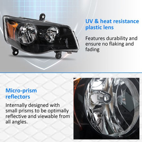 Rear Headlight Assembly for 2008-2016 Chrysler Town and Country 11-20 Dodge Grand Caravan