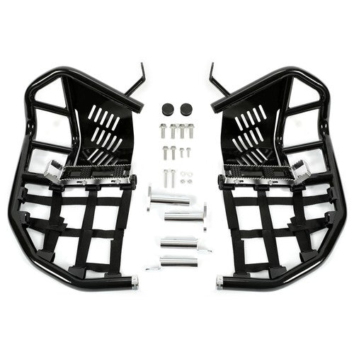Nerf Bars for Kawasaki KFX 700 Pro Peg Heel Guards Steel Side Step Bar BLK
