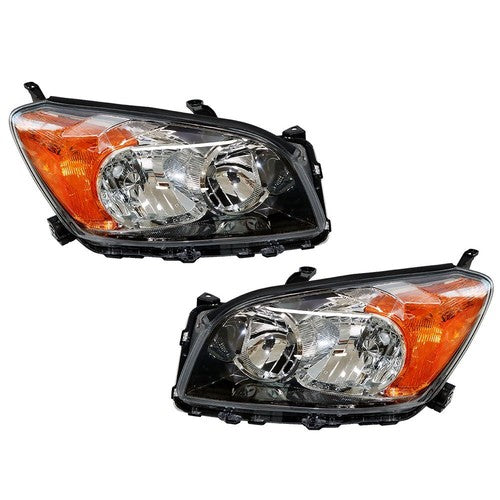DURAFORCE For Toyota Rav4 Sport 2009-2012 LH+RH Headlight Headlamps Clear Lens Halogen