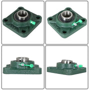 DURAFORCE 2 PCS Solid Base Pillow Block Flange Mounted Bearing 1" Bore 4 Bolt UCF205-16 US