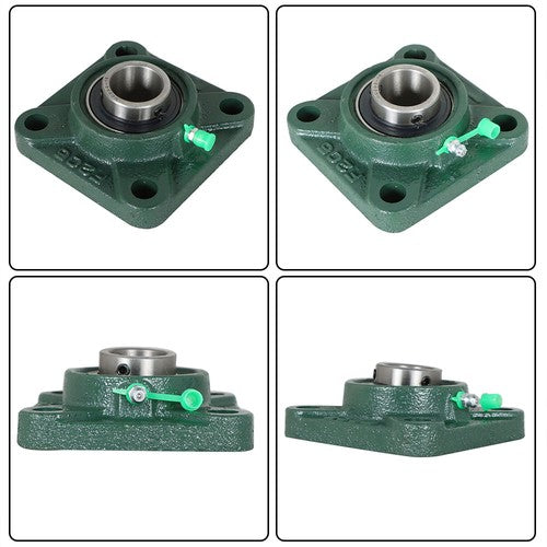 DURAFORCE 2 PCS Solid Base Pillow Block Flange Mounted Bearing 1" Bore 4 Bolt UCF205-16 US