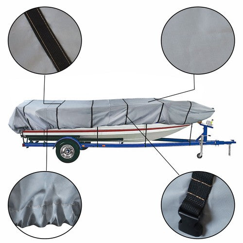 DURAFORCE 12ft×56inch Grey 210D Jon Boat Cover Water Proof Trailerable For Jon Boat