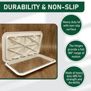 DURAFORCE 24"X14" White Marine Boat Hatch Deck Access Hatch Lid 180 Hinge Recessed Handle