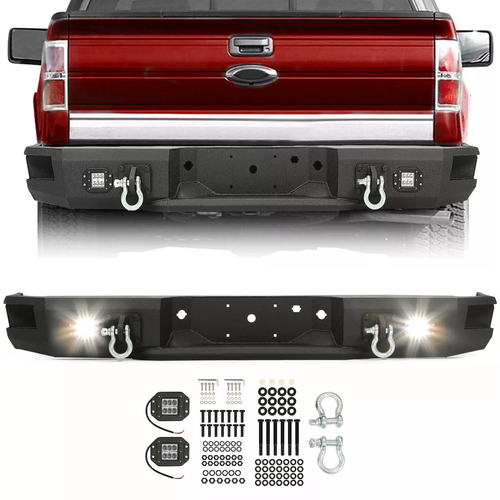 DURAFORCE For 2009 2014 Ford F150 Truck Complete Rear Steel Bumper One Piece Textured