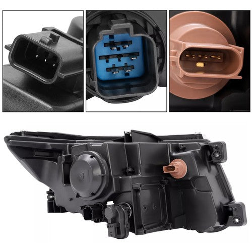 Headlamps Headlights Left Right for Ford Edge 2011 2014 Halogen Chrome Housing