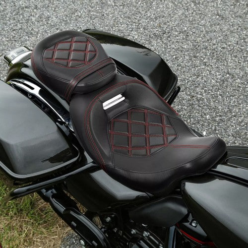 DURAFORCE Two-Up Low-Profile Driver Passenger Seat For Harley Touring Road Glide 2009-2023