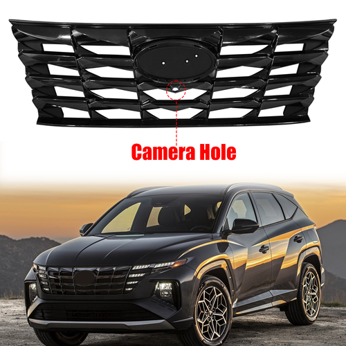 DURAFORCE Front Bumper Upper Grille for 2022-2024 Hyundai Tucson 4Dr w/ Camera Hole US