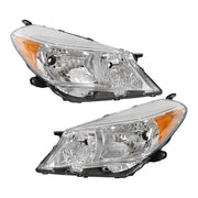 DURAFORCE Chrome Headlights Left & Right Side for Toyota Yaris Vitz Hatchback 2012-2014