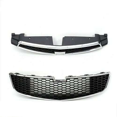 DURAFORCE Front Upper Lower Grille Grill Black Plastic Trim For Chevrolet Cruze 2011-2014