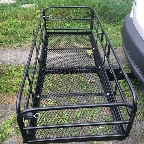 Folding Trailer Hitch Cargo Carrier Basket Luggage Rack with 2 Inch Receiver 500 LBS