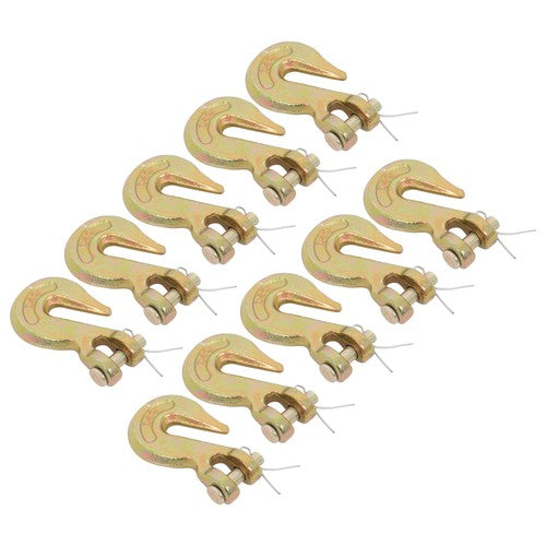 DURAFORCE 10 Pack 5/16 Inch G70 Clevis Grab Hooks Chain Hooks - 5400lbs Working Load Limit