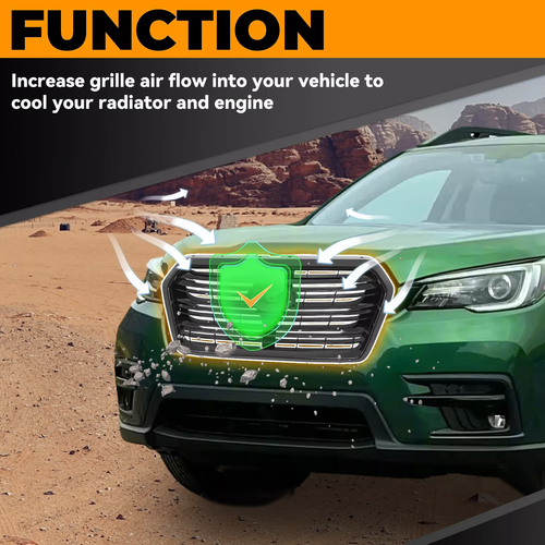 Glossy Black Front Upper Grille Mesh Fit For 2019 2020 2021 2022 Subaru Ascent