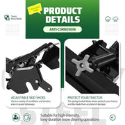 DURAFORCE 46" Snow Plow Blade Attachment Adjustable For Lawn Mower Tractors Cub Cadet MTD