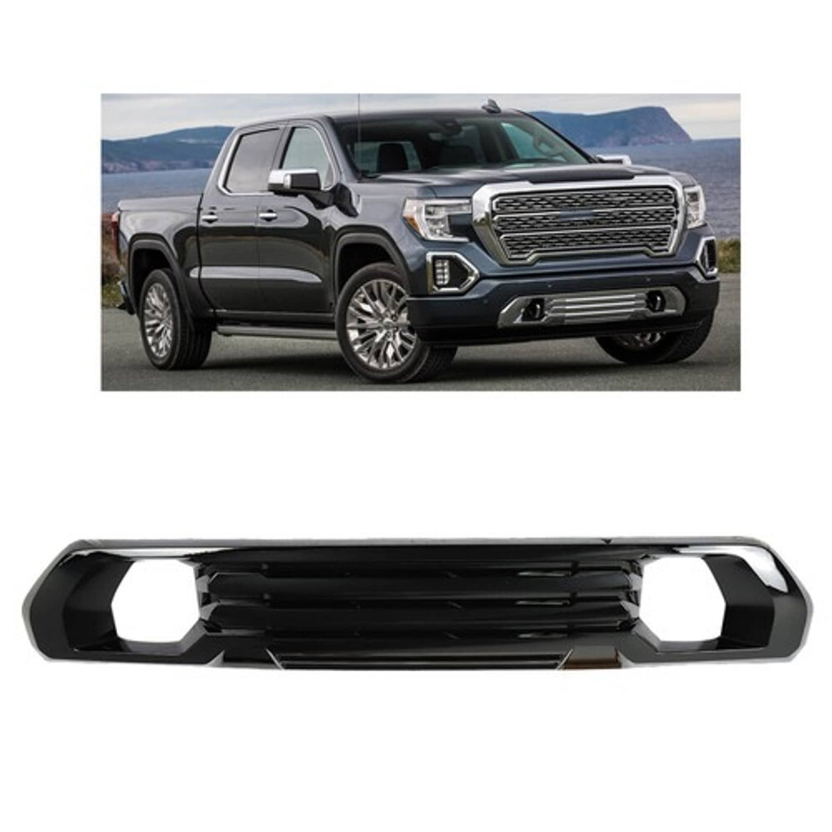 Fit ForGMC Sierra 1500 AT4/Denali 2019-2021 Front Bumper Lower Trim Gl ...