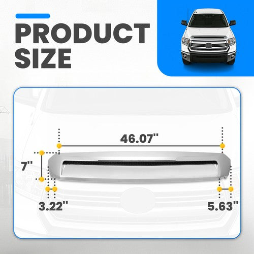 Chrome Front Upper Hood Bulge Molding Grille Trim for Toyota Tundra 2014-2021