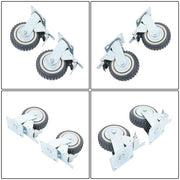 DURAFORCE 4 pieces of gray PU straight wheel polyurethane swivel wheels 2 straight wheels