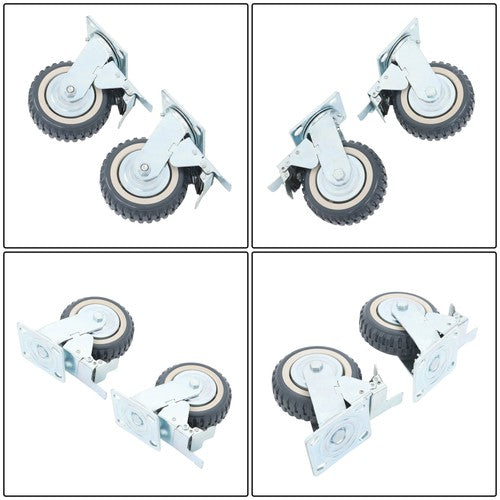 DURAFORCE 4 pieces of gray PU straight wheel polyurethane swivel wheels 2 straight wheels