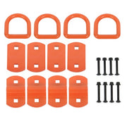 DURAFORCE 1/2" Thick Orange Bolt-On Forged D Ring 12000 LBS Break Strength (Pack of 4)