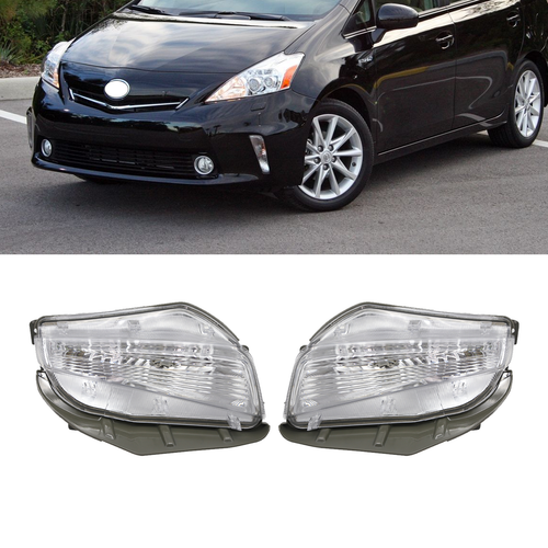 DURAFORCE Pair Front Bumper turn Signal Fog Light Fit For Toyota Prius V 2012 2013 2014
