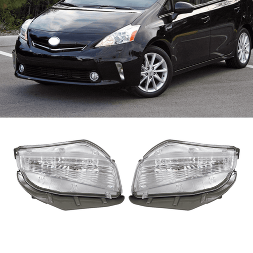 DURAFORCE Pair Front Bumper turn Signal Fog Light Fit For Toyota Prius V 2012 2013 2014