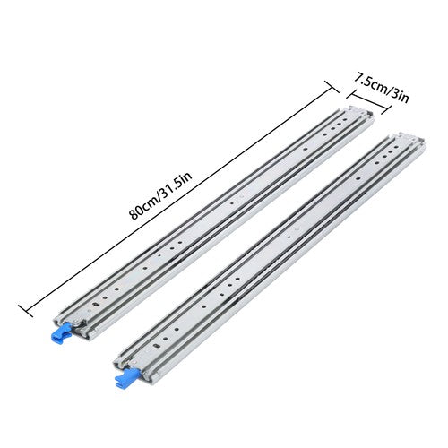 DURAFORCE 2Pcs With Lock Heavy Duty Drawer Slides 30 Inch 500 Lbs Extension Rails Rail