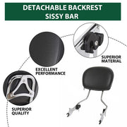 DURAFORCE For 09-26 Harley Davidson Touring Road Street Glide Passenger Sissy Bar Backrest