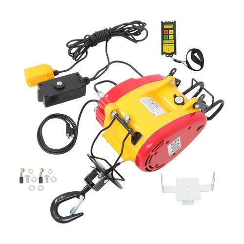 DURAFORCE 1100lbs 500kg 2in1 Portable Electric Hoist Winch Wire & Wireless Remote Control