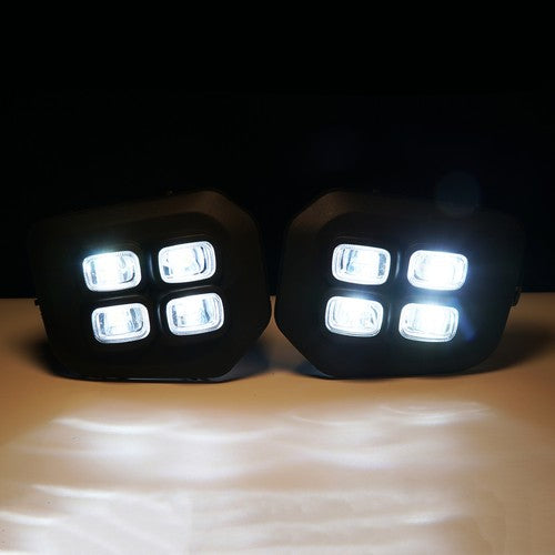 DURAFORCE For 2016-2022 2023 Toyota Tacoma 4-Eyes Style DRL LED Clear Fog lights Lamps