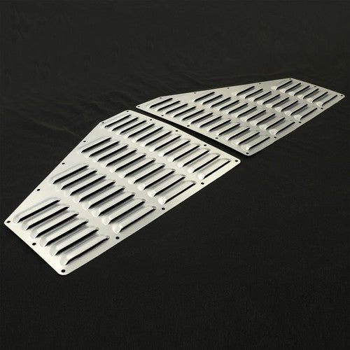 2Pcs Silver Hood Louver Alum Vent Panels Kit for Jeep XJ Cherokee 1984 2001