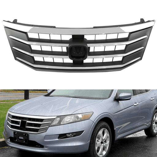DURAFORCE Front Upper Chrome Bumper Mesh Grille for 2010-2012 for Honda Crosstour EX