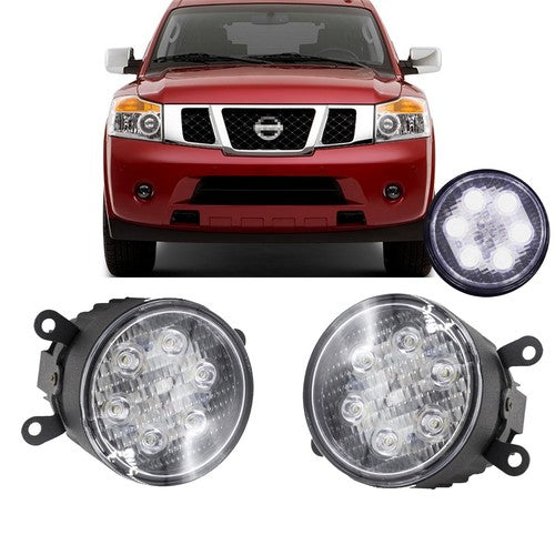 DURAFORCE For Nissan Armada 2008-2019 Clear Lens LH+RH LED DRL Fog Light pair
