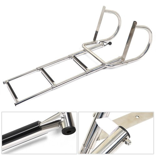 DURAFORCE 3 Steps Ladder Stainless Steel in-Board Telescoping For Marine Boat Yacht New