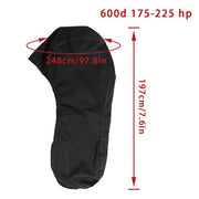DURAFORCE 600D Full Waterproof 175-225hp Outboard Engine Covers Black Boat Motor Covers