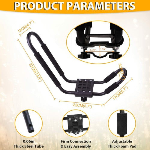 DURAFORCE Set of 4 PCS Canoe Boat Kayak Roof Rack Car SUV Truck Top Mount J-Bar Holder