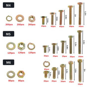 DURAFORCE 1640Pack M4 M5 M6 Stainless Steel Nuts Flat and Bolts & Lock Washers Sorting Kit