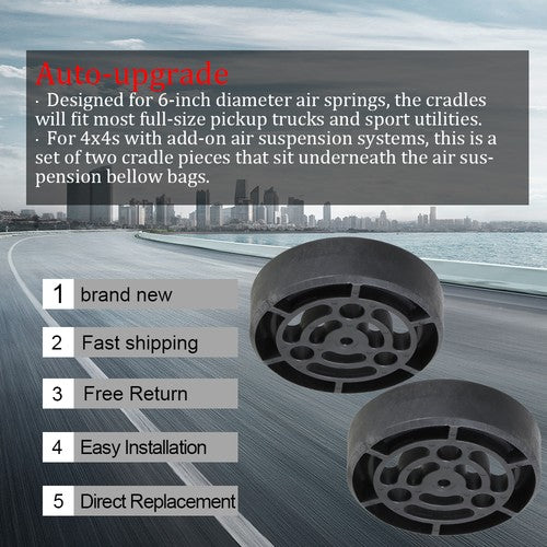 DURAFORCE AIR SPRING BAG CRADLE FOR 6" CONVOLUTED BELLOW STYLE REPLACES KU09140BK