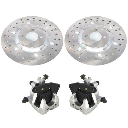 DURAFORCE Front Brake Calipers & Disc Rotors For Yamaha Big Bear 400 YFM400F 4x4 2000-2006