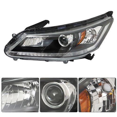 DURAFORCE Pair For Honda Accord 2013-2015 Headlights Replacement Halogen W/O LED DRL Set