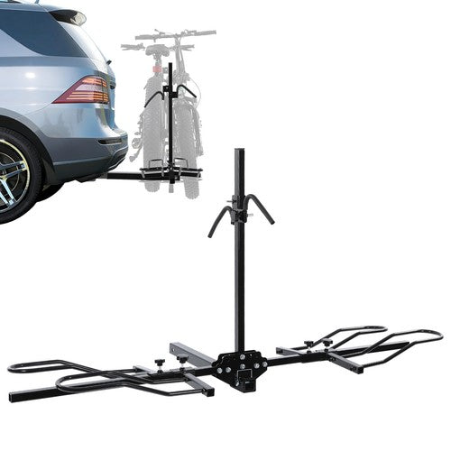 DURAFORCE Foldable 2 Bike Floor Stand Hitch Mount Rack For Fat Tire Electric Bicycle