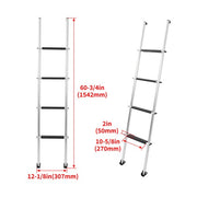 DURAFORCE 60" Aluminum Bunk Ladder Mounting Brackets Silver & Black For RV Camper Trailer