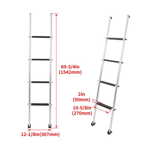 DURAFORCE 60" Aluminum Bunk Ladder Mounting Brackets Silver & Black For RV Camper Trailer