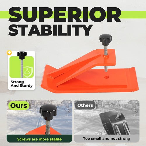DURAFORCE Tractor Bucket Protector Ski Edge Tamer Protector Snow Leaf Removal Orange Steel