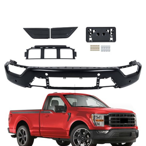 DURAFORCE Durable Front Chrome Bumper Grille License Plate 5PCS For Ford F150 2021-2023