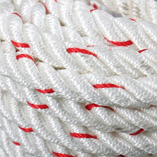DURAFORCE 1/2 'X 120'High Strength Braided Rope Breaking Strength 1160 Pounds White Red