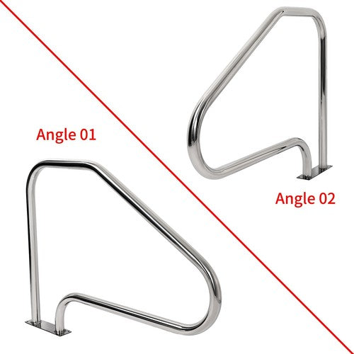 DURAFORCE 46x35" 304 Stainless Steel Swimming Pool Ladder Step Handrail In-Ground