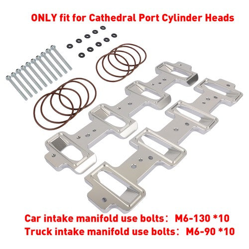 DURAFORCE For 551316 Cathedral Port Cyl Head to Rectangle Port Intake Manifold Adapters